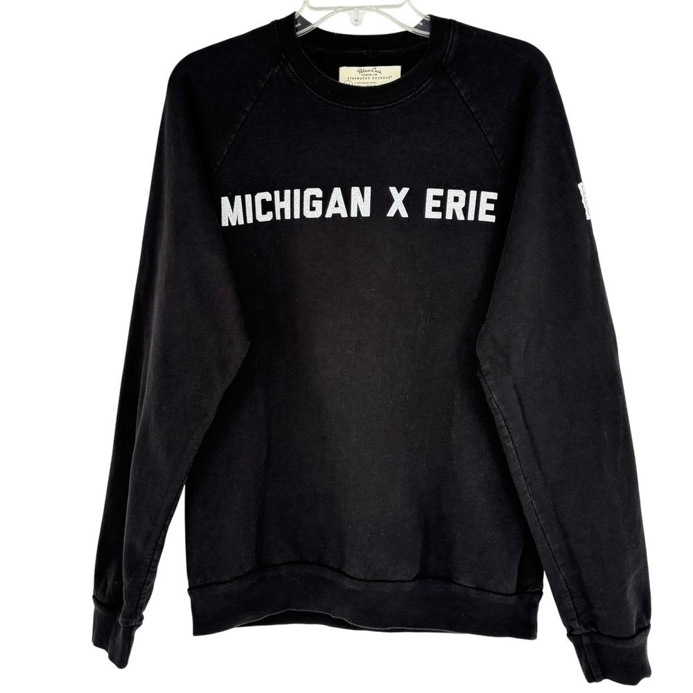 Starbucks Reserve Michigan X Erie Black Crewneck Sweatshirt Womens M Organic